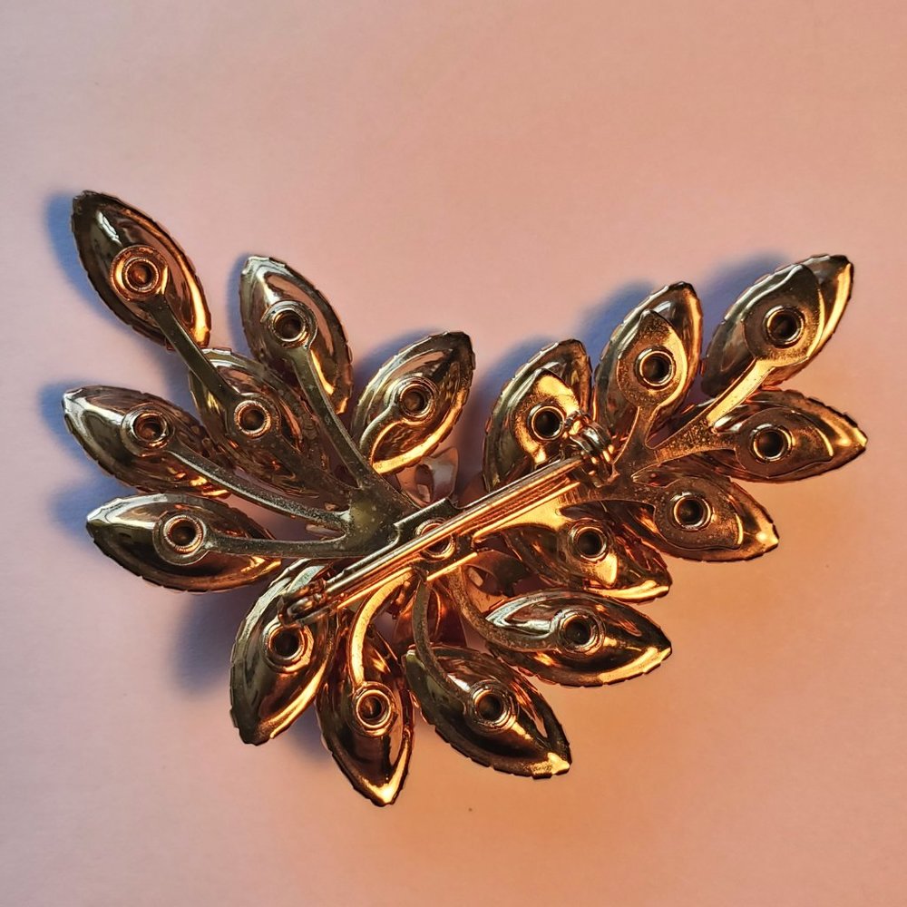 Vintage Large 2 1/2" Ruby Red And Ab Rhinestones … - image 8